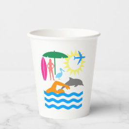 Een dag op het strand papieren bekers