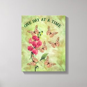Eén dag per dag en één keer bloem Inspirerend Canvas Afdruk