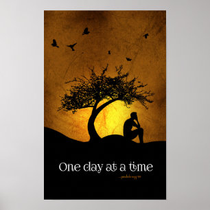 Eén dag per keer (12-staps herstelmannetjes) poster