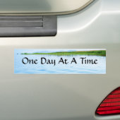 Eén dag per keer bumpersticker (Op auto)