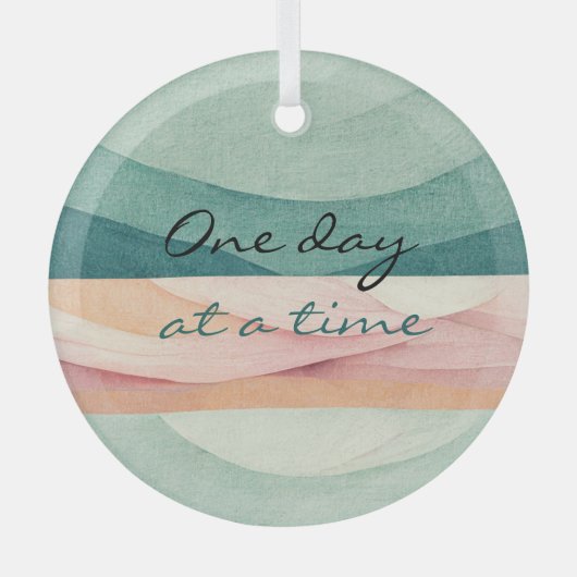 Eén dag per keer glazen ornament (Voorkant)