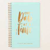 Eén dag per keer | Goud en Aqua Inspirerend Planner (Voorkant)