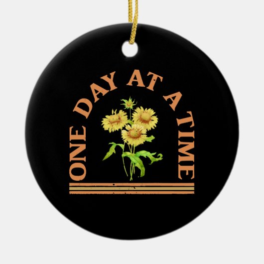 Eén dag per keer keramisch ornament (Voorkant)