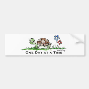 Eén dag per keer (schildpad) bumpersticker