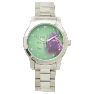 Eén dag per keer Tulp Inspirerend Horloge