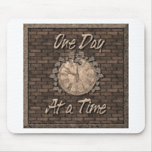 Eén dag per keer voor het citaat Slogan Old Clock Muismat