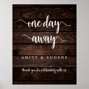 Eén dag te gaan, bruiloftsrepetitie diner welkom poster