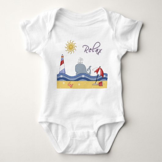 Een dag van plezier op het strand romper (Voorkant)