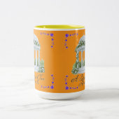 Een dag van twee harten oranje tweekleurige koffiemok (Center)