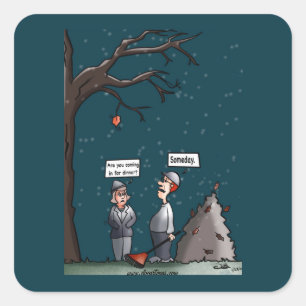 Een dag vierkante Sticker