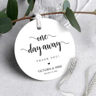 Een dag weg, bruiloft dank u geschenken, Favor Fav Bedankjes Labels