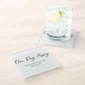 Een dag weg Minimal en Chic | Bruiloft Glazen Onderzetter (Schuin)