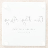 Een dag weg Minimal en Chic | Bruiloft Glazen Onderzetter (Achterkant)