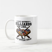 Een dag zonder biljart is als Biljart Pool Snoo Koffiemok (Links)