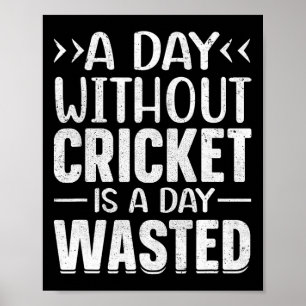 Een dag zonder cricket, grappige cricketspeler cri poster