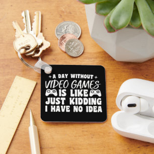 Een dag zonder videogames liefhebbers Gamer Cool Sleutelhanger