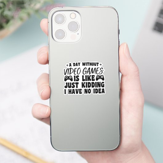Een dag zonder videogames liefhebbers Gamer Cool Sticker (Telefoon)