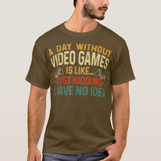Een dag zonder videogames Retro video cadeau-Manne T-shirt