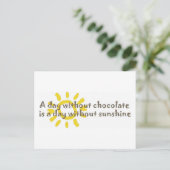 Een dag zonder zon is een dag zonder chocolade briefkaart (Staand voorkant)