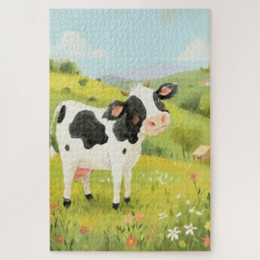 Een dagje uit voor de Koe Legpuzzel (Verticaal)