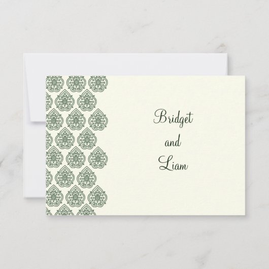 Een Damask RSVP (groen) (Achterkant)