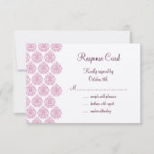 Een  Damask RSVP roze/gebroken wit (Voorkant)