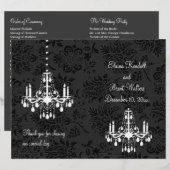 Een Damask Victoriaans Wedding Program (Voorkant / Achterkant)