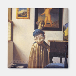 Een dame die bij de maagd staat magneet