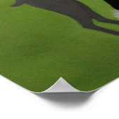 Een dame die haar hond/Poster loopt Poster (Hoek)