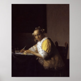 Een dame die schrijft poster