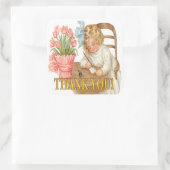 Een Dank u Nota Vierkante Sticker (Tas)