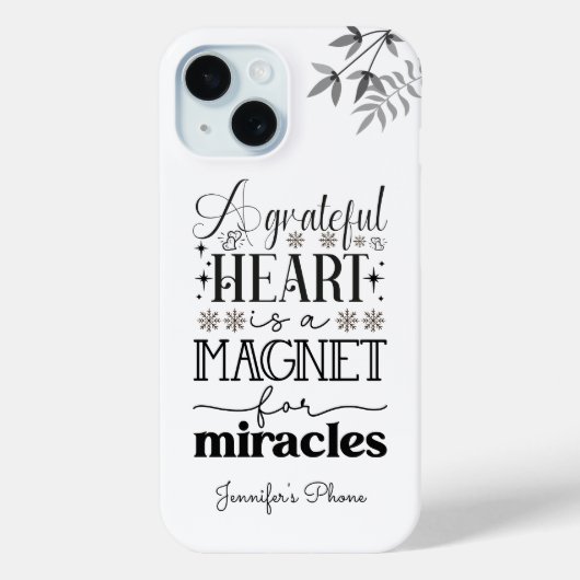 Een dankbaar hart, Motivatie typografie Case-Mate iPhone Case (Achterkant)