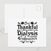 Eén Dankbare Dialyse Technicus Nephrologie Tech Briefkaart (Voorkant / Achterkant)