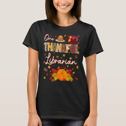 Een dankbare Hongaarse Herfst Autumn Librarian Dan T-shirt (Voorkant)