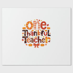 Een dankbare leraar Herfst Thanksgiving Pompoen C Cadeaupapier