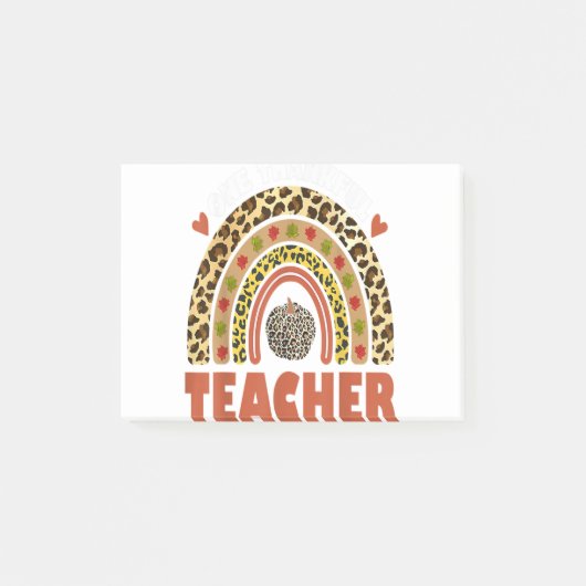 Een dankbare leraar Lopard Rainbow Pumpkin Harteli Post-it® Notes (Voorkant)