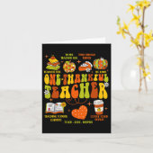 Een dankbare leraar Retro Groovy Leraar Dankdag Kaart (Gele Bloem)