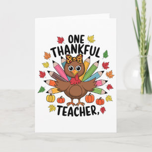 Een dankbare leraar Thanksgiving kalkoen Cute Pump Kaart