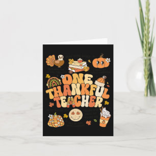 Een dankbare leraar Thanksgiving Retro Autumn Fal Kaart