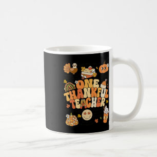 Een dankbare leraar Thanksgiving Retro Autumn Fal Koffiemok