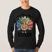 Een dankbare Leraar Thanksgiving Turkije, Schattig T-shirt (Voorkant)
