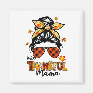 Een dankbare mama grappige rommelige knot herfst n magneet