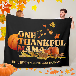 EEN DANKBARE MAMA MOM STIJLVOLLE THANKSGIVING FLEECE DEKEN