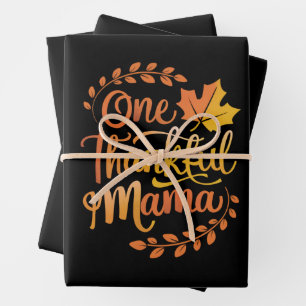 Een dankbare moeder Schattige herfst Thanksgiving Inpakpapier Vel