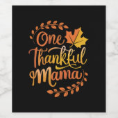 Een dankbare moeder Schattigee Herfst Thanksgiving Wijn Etiket (Enkel label)