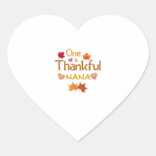 Een dankbare Nana Thanksgiving Dag familie matchin Hart Sticker