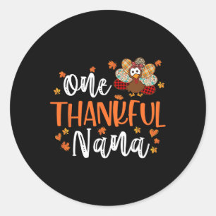 Een dankbare Nana Thanksgiving Familie die Tur aan Ronde Sticker