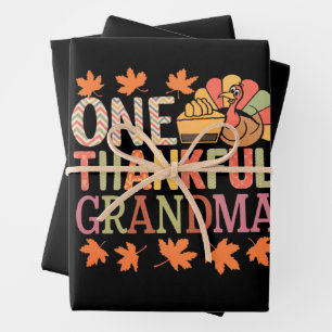 Een dankbare oma Nana Turkije Thanksgiving Dag Inpakpapier Vel