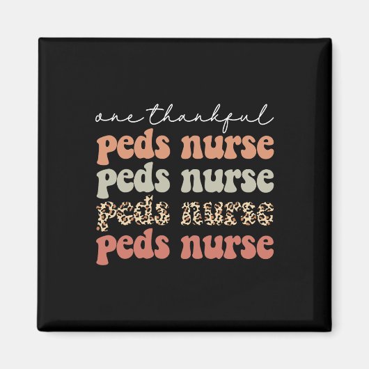 Een dankbare PEDS Verpleegster Herfst Herfst Herfs Magneet (Voorkant)