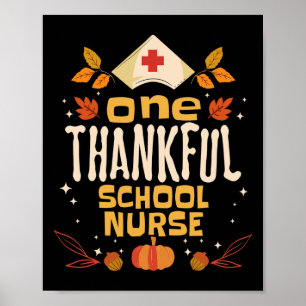 Een dankbare school verpleegkundige Herfst Thanksg Poster